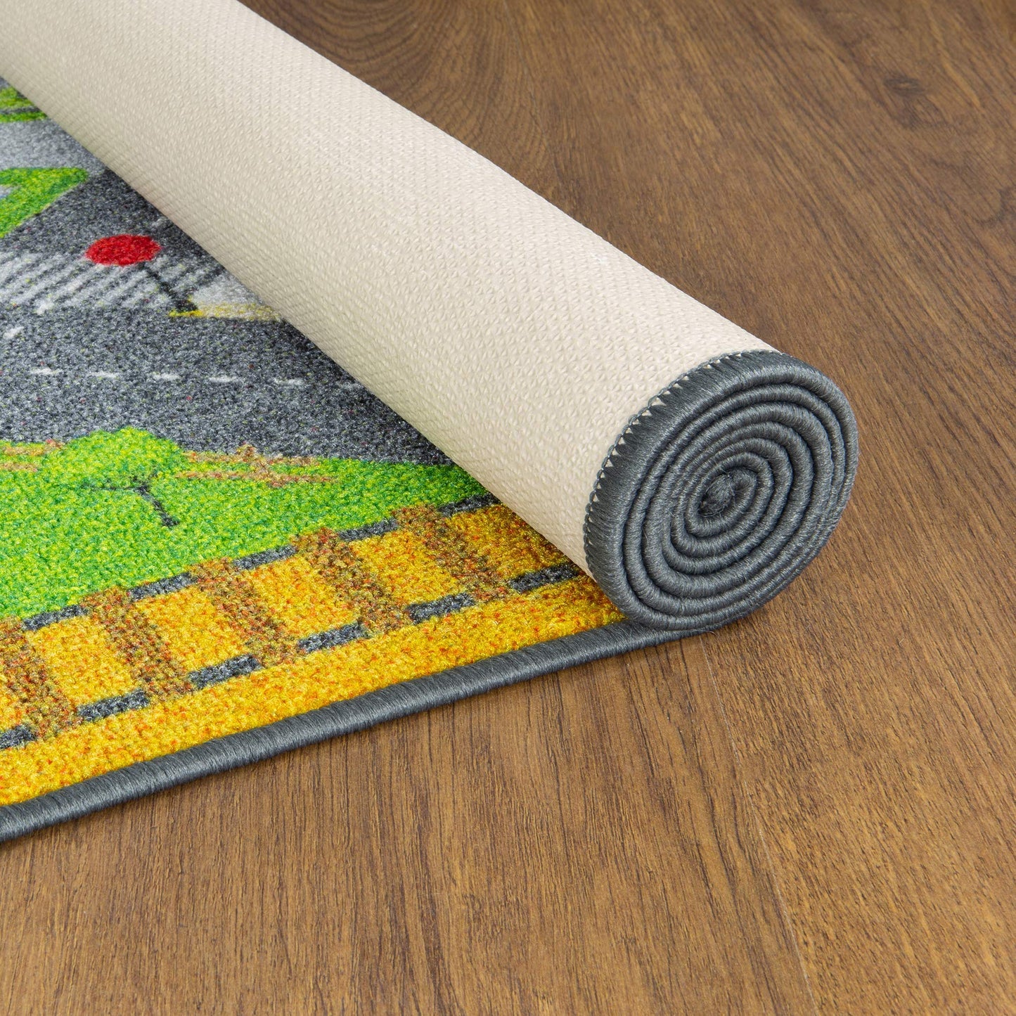 KC Cubs 3x5 Country Farm Construction Car Road Street Rug – Educational Carpet Play Mat for Kids, Toddlers, Nursery, Classroom, Playroom, Baby Daycare