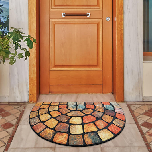 ubdyo Unique Design Door mat - Low Pile Front Doormat Outside Entrance for Efficient Dirt Trapping - All Weather Front Door Mat Indoor Entrance - Anti Slip Welcome Matt Outdoor - (36" x 24", Orange)