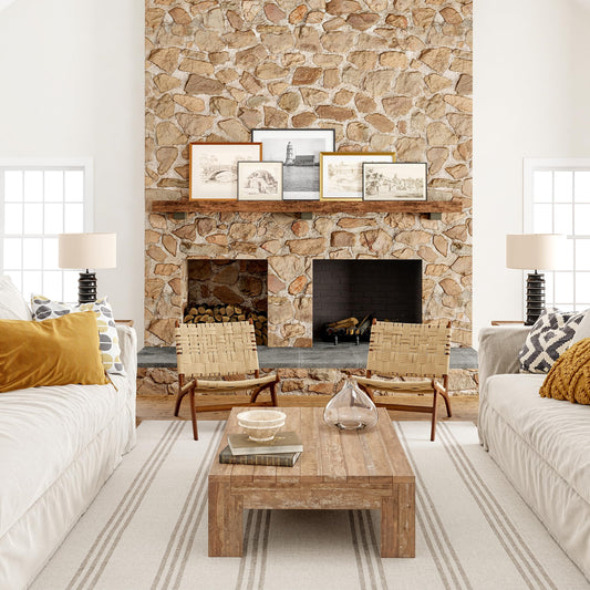 Rugs USA Hawthorn Ivory, 8'6" x 11'6", Handmade, Striped, Wool, Soft and Cozy, High Traffic, Stain Resistant, Easy Clean, Durable Area Rug for Bedroom, Living Room, Dining, Den, Foyer