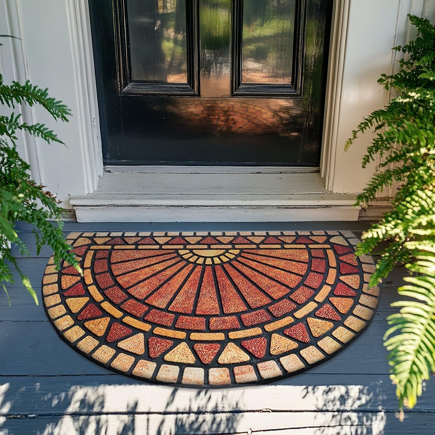 ubdyo Unique Design Door mat - Low Pile Front Doormat Outside Entrance for Efficient Dirt Trapping - All Weather Front Door Mat Indoor Entrance - Anti Slip Welcome Matt Outdoor - (36" x 24", Red)