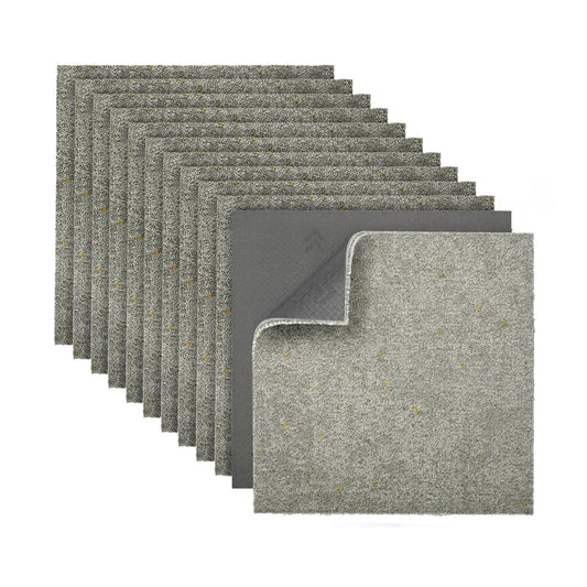 jxgzyy Commercial Carpet Tiles 20x20in, 0.38" Thickened Carpet Squares with Silicone Backing, Heavy Duty Carpet Floor Tiles with Padding Attached for Home Office Garage Hotel, 12 Pcs/32.4 Sqft