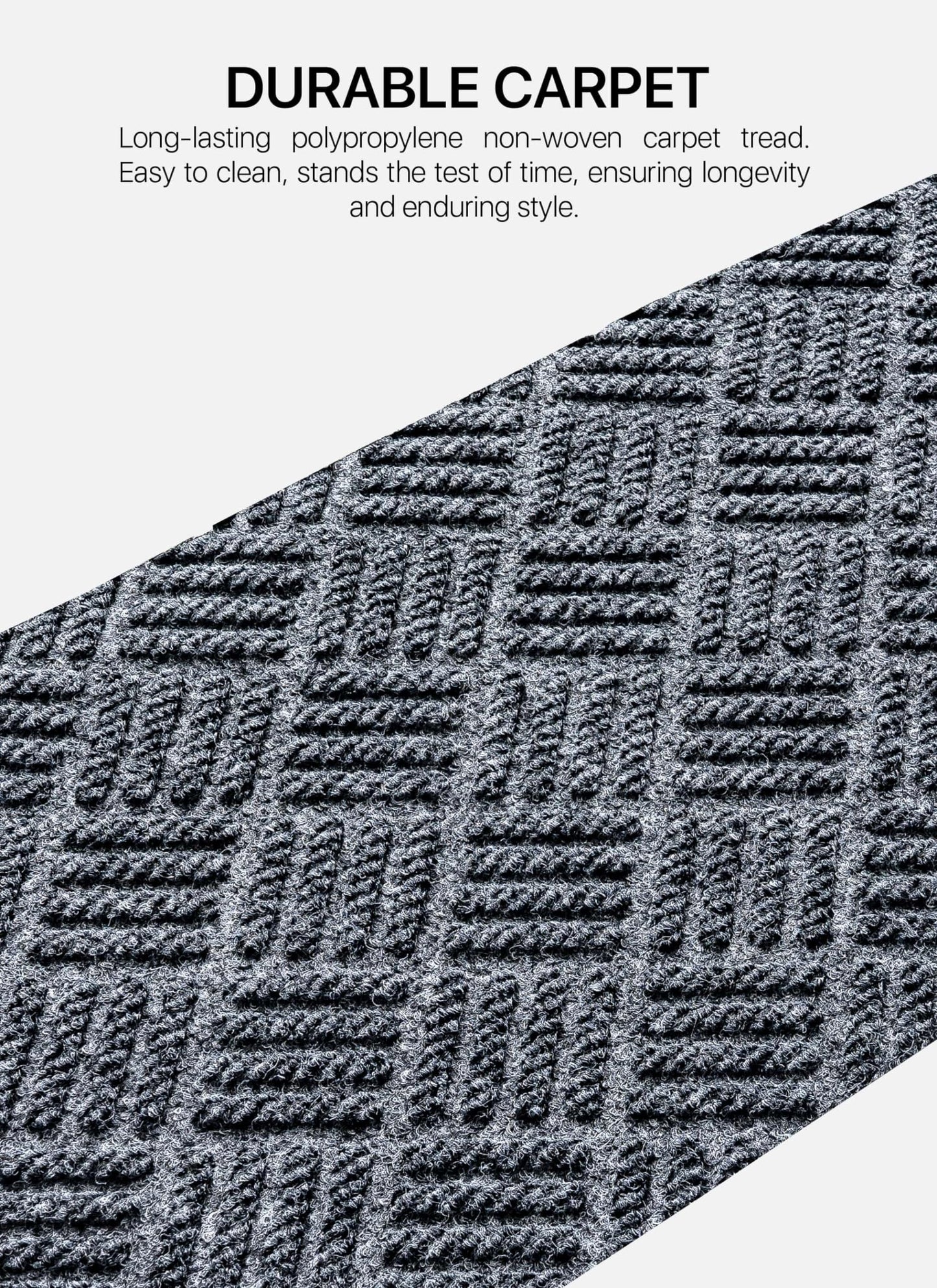 FINEHOUS Outdoor Stair Treads Non-Slip 35”x10” (6-Pack) – Carpet Treads with Rubber Backing Diamond Grey