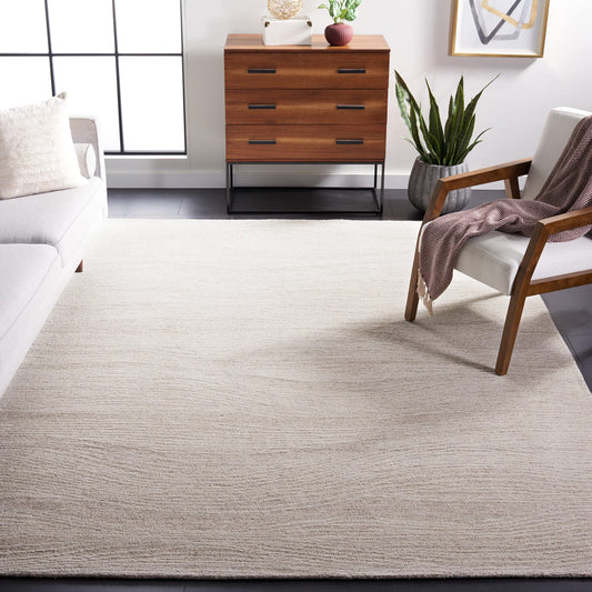 SAFAVIEH Metro Collection Area Rug - 10' x 14', Natural & Ivory, Handmade Modern Wool, Ideal for High Traffic Areas in Living Room, Bedroom (MET995A)