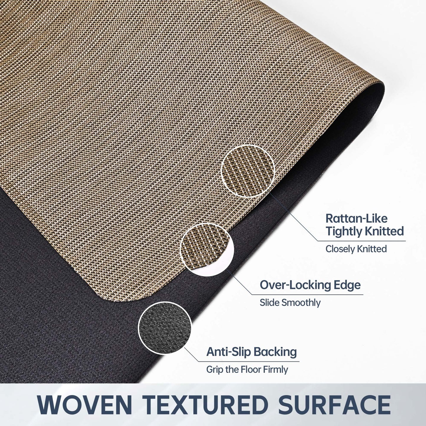 Futurwit Office Chair Mat for Hardwood Floor, 48" x 36" Desk Computer Chair Mats for Hard Wood, Anti-Slip Easy Glide Rolling Floor Protector Mat, Under Desk Mat for Home Office, Dark Brown