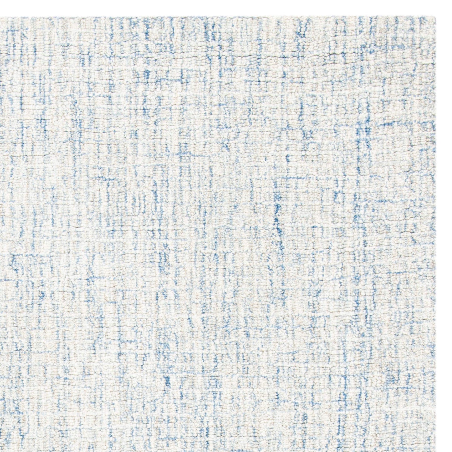 SAFAVIEH Abstract Collection Accent Rug - 4' x 6', Ivory & Blue, Handmade Wool, Ideal for High Traffic Areas in Entryway, Living Room, Bedroom (ABT471M)