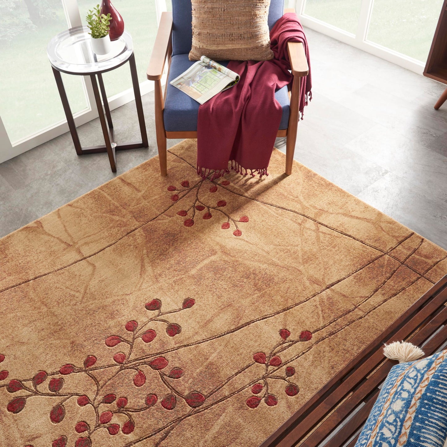 Nourison Home Somerset Latte 6'7" x 9'7" Area Rug - Easy Clean, Non Shedding, Bed Room, Living Room, Dining Room, Kitchen (7' x 10')