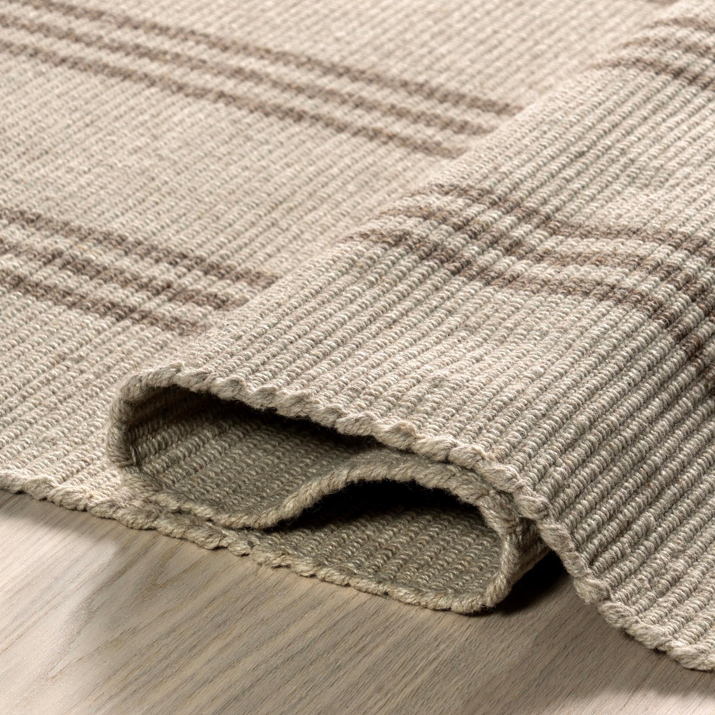 Rugs USA Hawthorn Ivory, 7'6" x 9'6", Handmade, Striped, Wool, Soft and Cozy, High Traffic, Stain Resistant, Easy Clean, Durable Area Rug for Bedroom, Living Room, Dining, Den, Foyer