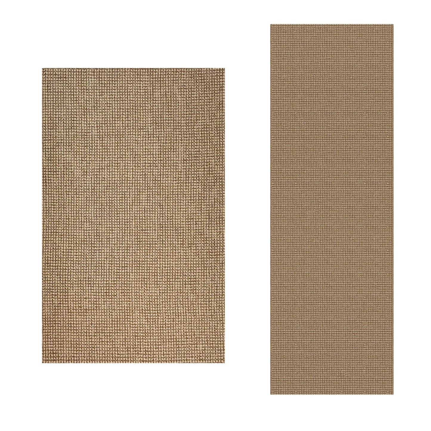 EARTHALL 2 PCS Boho Area Rug Washable Rugs for Entryway Natural, Braided Rubber Backed Throw Rugs Door Mat Indoor Outdoor Entrance, Cotton Woven Carpet for Kitchen Foyer Front Door Living Room