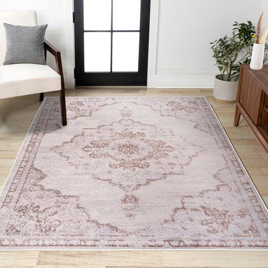 JONATHAN Y Alhambra Ornate Medallion Modern Cream/Red Indoor Area Rug, 8x10, Vintage, Bohemian, Easy-Cleaning for Living Room, Bedroom, Kitchen, Pet Friendly, Non-Shedding (MDP400A-8)