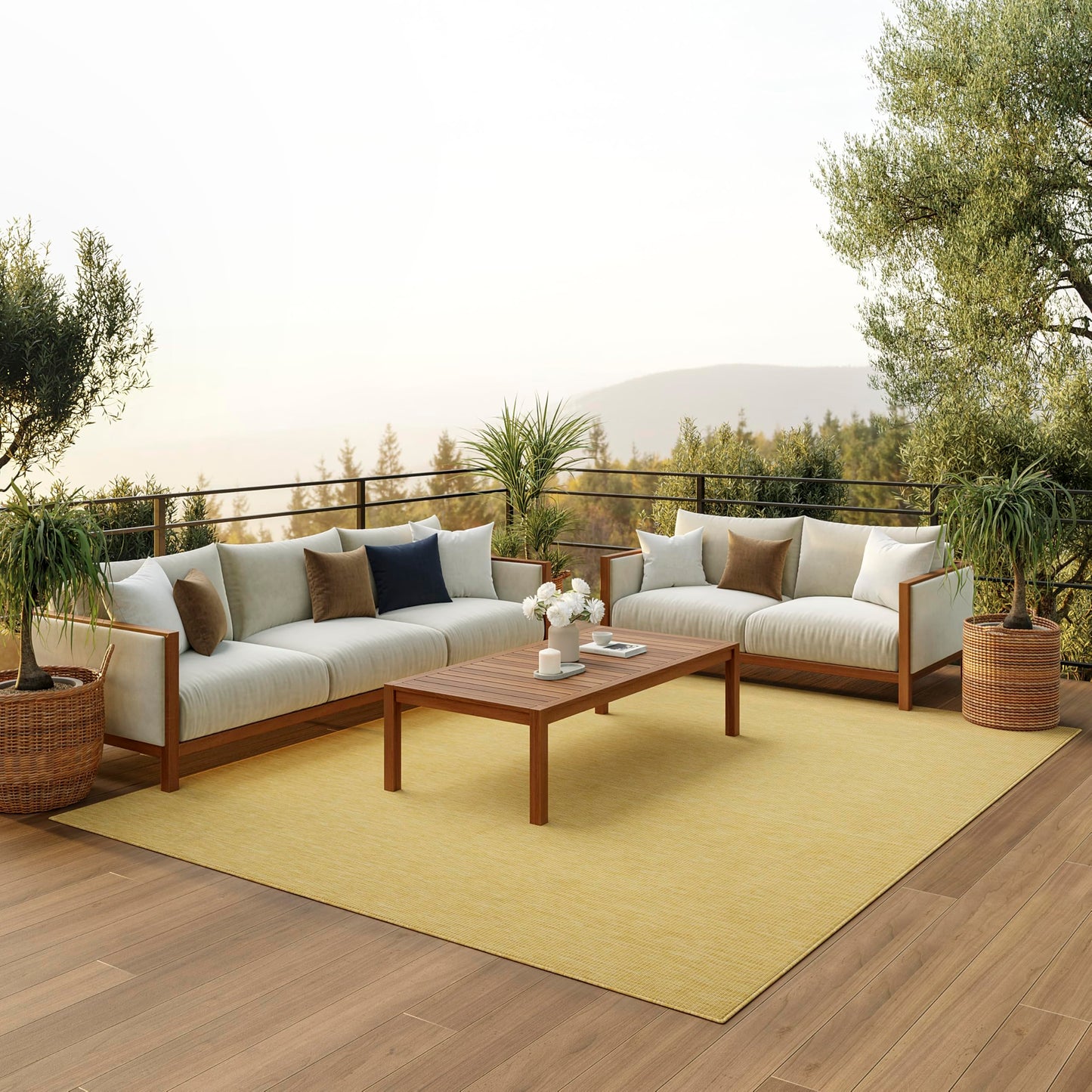 Nourison Home Positano Yellow 8' x 10' Area Rug - Easy Clean, Non Shedding, Bed Room, Living Room, Dining Room, Kitchen (8' x 10')