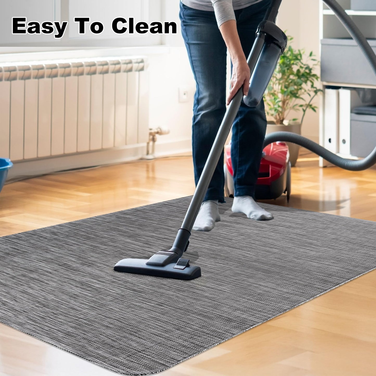 Cybstrax Office Chair Mat for Hardwood & Tile Floor, 46"x60" Desk Computer Chair Mat, Anti Slip, Non-Curve, Floor Protector Under Desk Low-Pile Office Rug for Rolling Chair