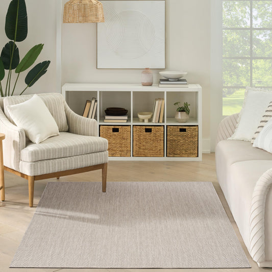 Nourison Home Horizon Indoor/Outdoor Grey 5' x 7' Area Rug - Easy Clean, Non Shedding, Bed Room, Living Room, Dining Room, Kitchen (5' x 7')