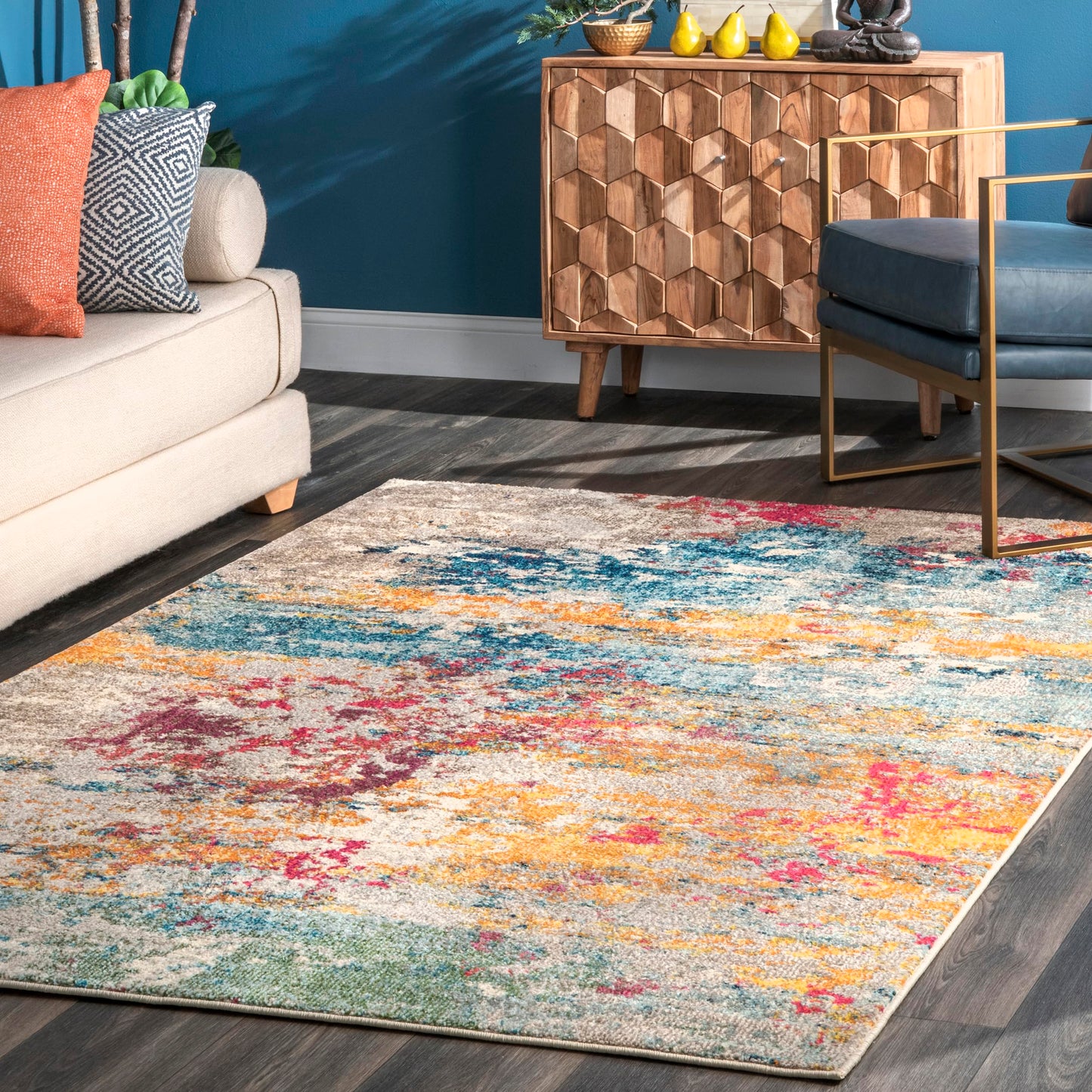Nuloom Monet Multicolor/Ivory, 6' x 9', Modern Abstract, Soft and Cozy, High Traffic, Stain Resistant, Easy Clean, Durable Area Rug for Bedroom, Living Room, Dining Space, Den, Foyer, Entryway