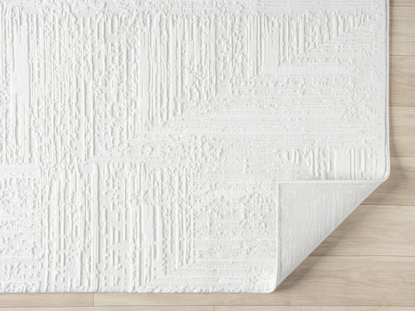 RUGGERRUGS Amy Modern Abstract Area Rug for Living Room, 5x7 Contemporary Textured Geometric Cream Neutral Rug, Stain Resistant Non-Shedding Carpet for Bedroom, Dining Room or Kitchen (5' x 7', Cream)