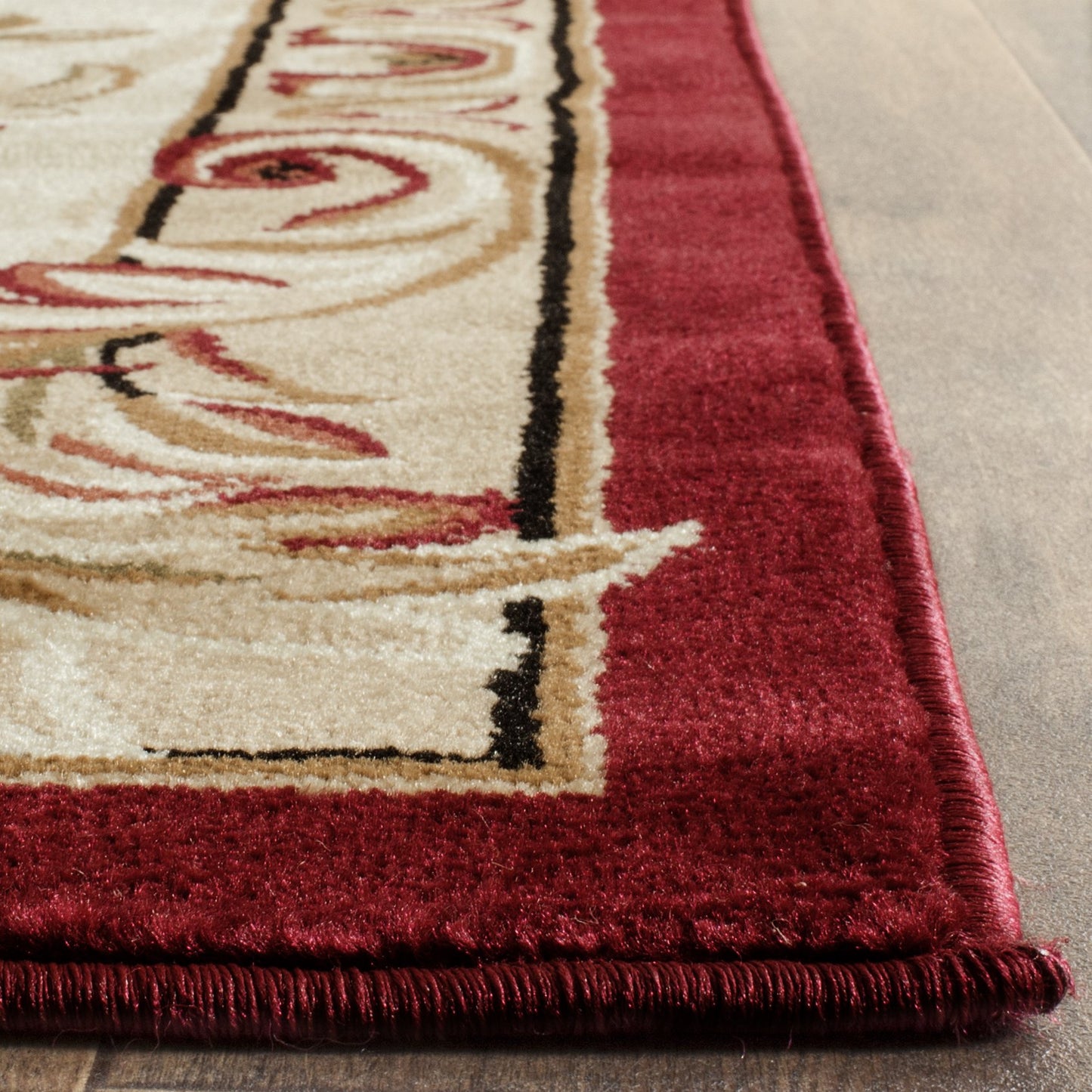 SAFAVIEH Lyndhurst Collection Area Rug - 8' x 11', Red & Ivory, Traditional European Medallion Design, Non-Shedding & Easy Care, Ideal for High Traffic Areas in Living Room, Bedroom (LNH328C)