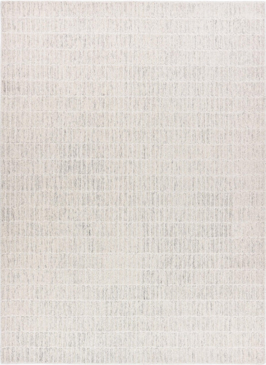 RUGORIA Hand-Tufted 100% Wool Area Rug – Unique Modern Geometric Grid Pattern, Soft Plush Textured Carpet for Living Room, Bedroom, Dining Room & Entryway (Grey,Beige, 6' x 9')