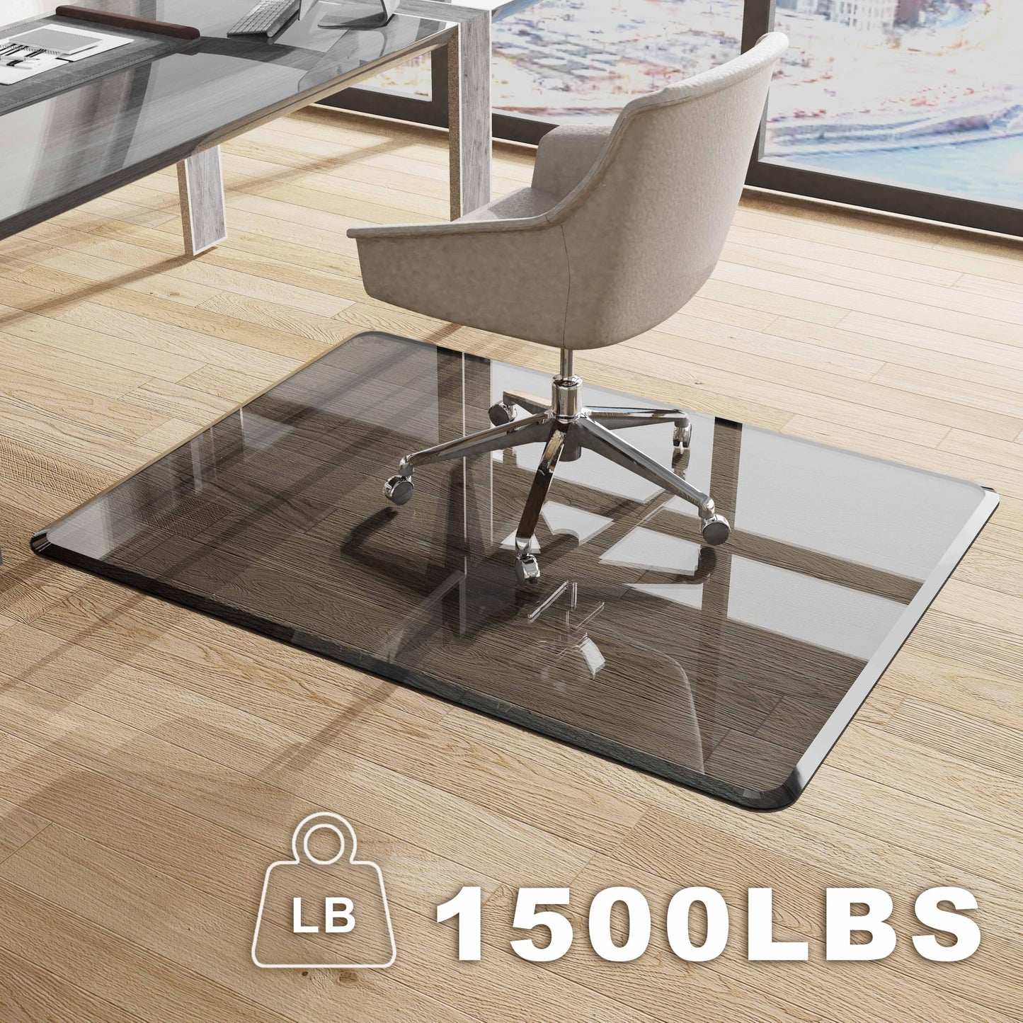 MESAILUP Beveled Edge Office Chair Mat for Carpet or Hardwood Floor Crystal 36" x 48" Clear Chair Mats Easy Roll On/Off, Hard Heavy Duty and Non-Slip Pad Floor Ultimate Desk Chair Mat