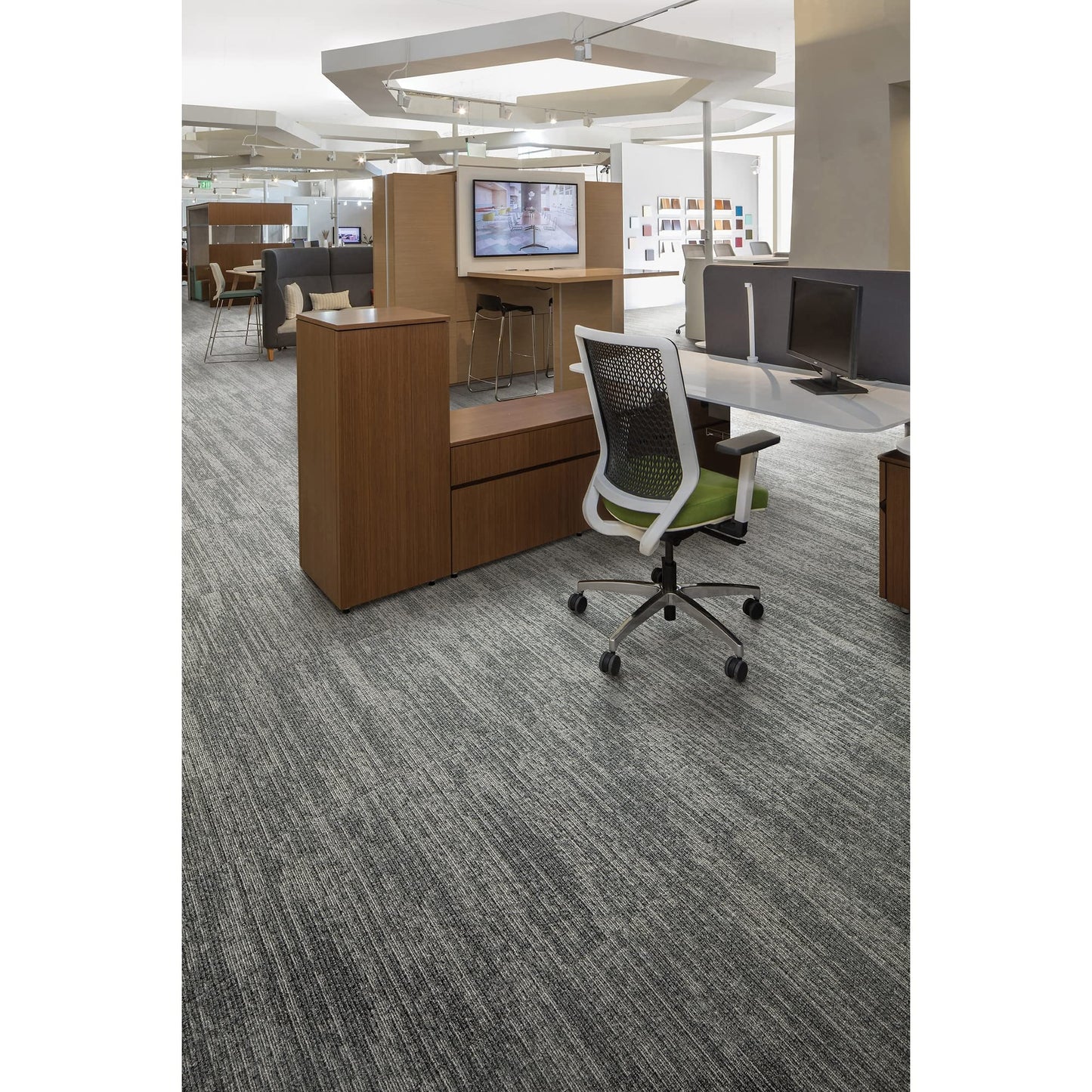 Mohawk Elite 24" x 24" Berber (Loop pile), 0.08" Pile Height, Carpet Tile, Nylon Fiber, Dappled Steel Color, (24 Tiles), (96 sqft/carton)