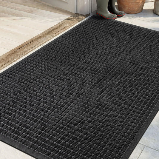 Cybstrax Front Door Mat Indoor Outdoor, 36"x60" Heavy Duty All-Weather Doormat, Non-Slip Waterproof Absorbent Commercial Floor Mat for Garage, Patio, High Traffic Areas