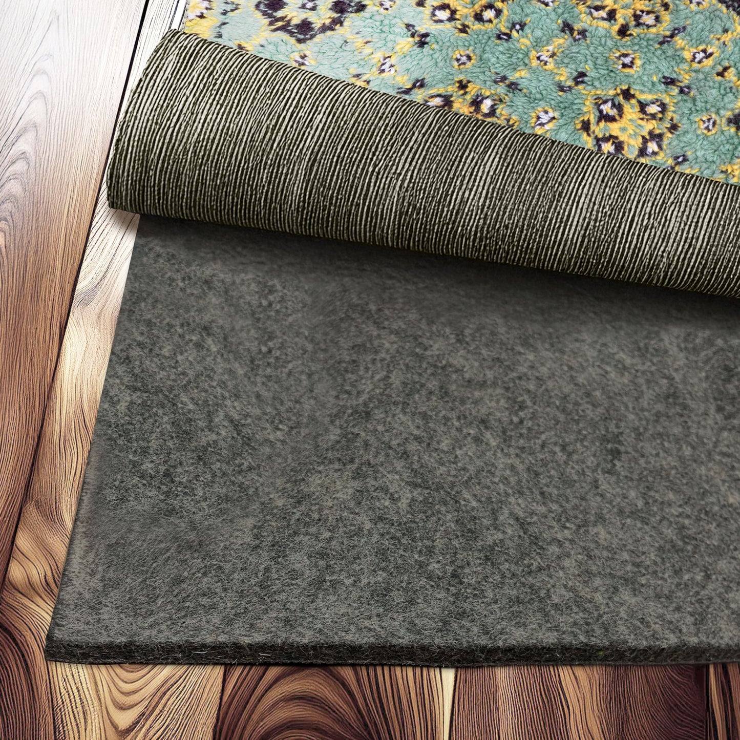 Nevlers 4 Ft x 6 Ft Felt TPO Non Skid Rug Pad & Carpet Pad 1/4" Thick