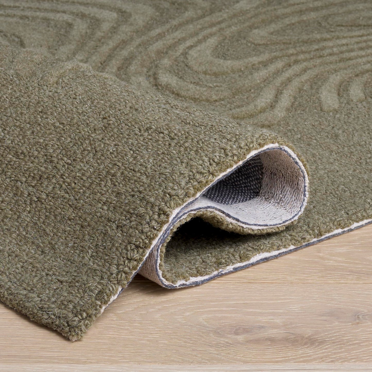 SAFAVIEH Area Rug 8x10 - Ebony Collection - Large - Green, Handmade Wool, Ideal for Living Room, Bedroom, Dining Space (EBN725Y)