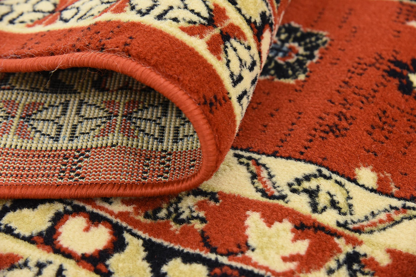 Unique Loom Taftan Collection Border Geometric Tribal Inspired Design Area Rug (5' 0 x 8' 0 Rectangular, Terracotta/ Ivory)