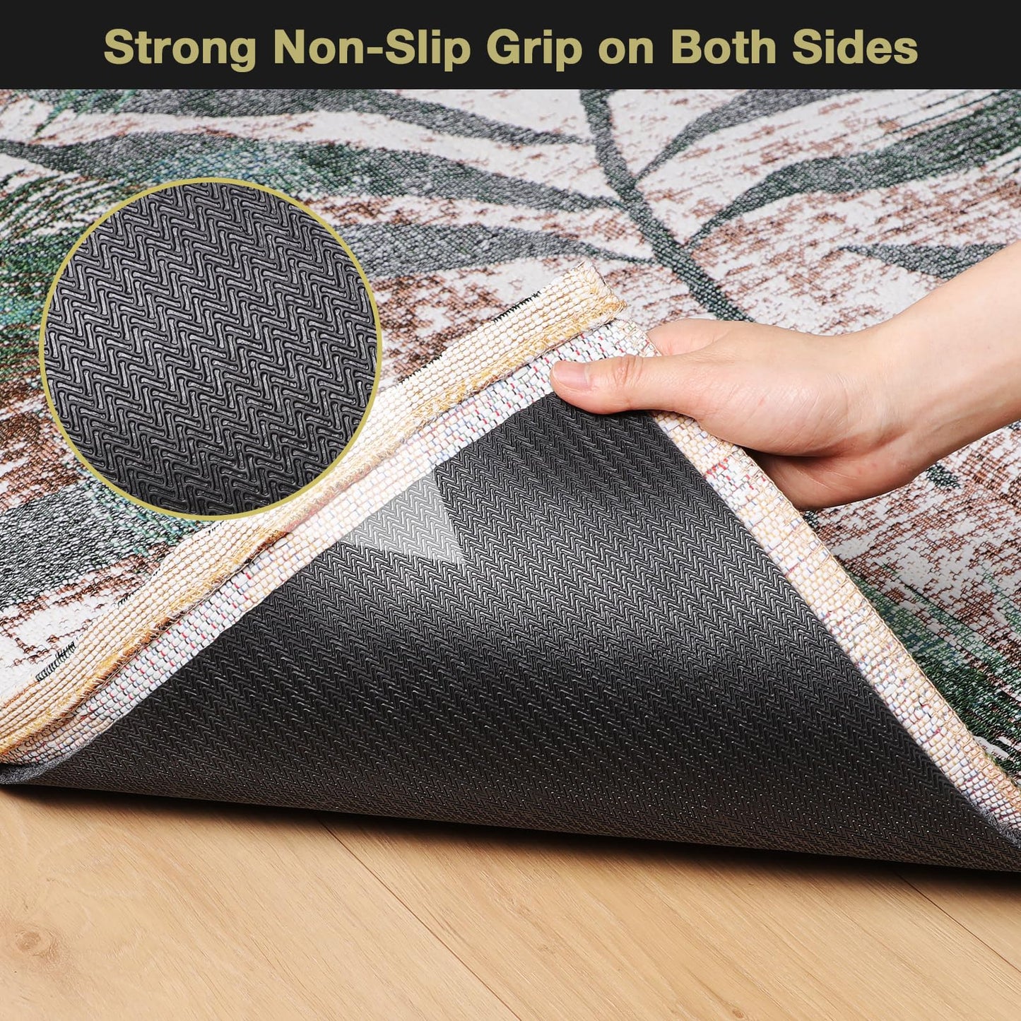 NENSIUM Rug Pad 5x7 Non Slip for Hardwood Floors, 1/8” Extra Thick Waterproof Felt Carpet Pad, Low Profile Underlay for Area Rugs, Safe for LVP & All Floor Finishes, Odorless & Soundproof