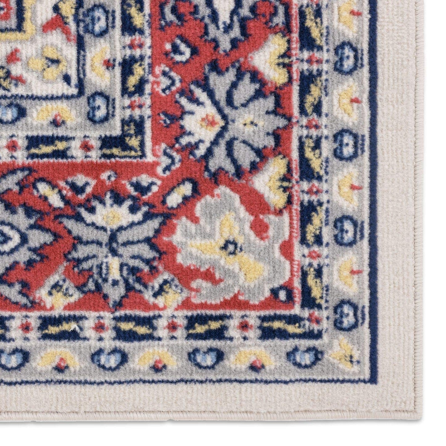 Home Dynamix Premium Sakarya Traditional Medallion Area Rug, Ivory/Red, 7'9"x10'8"