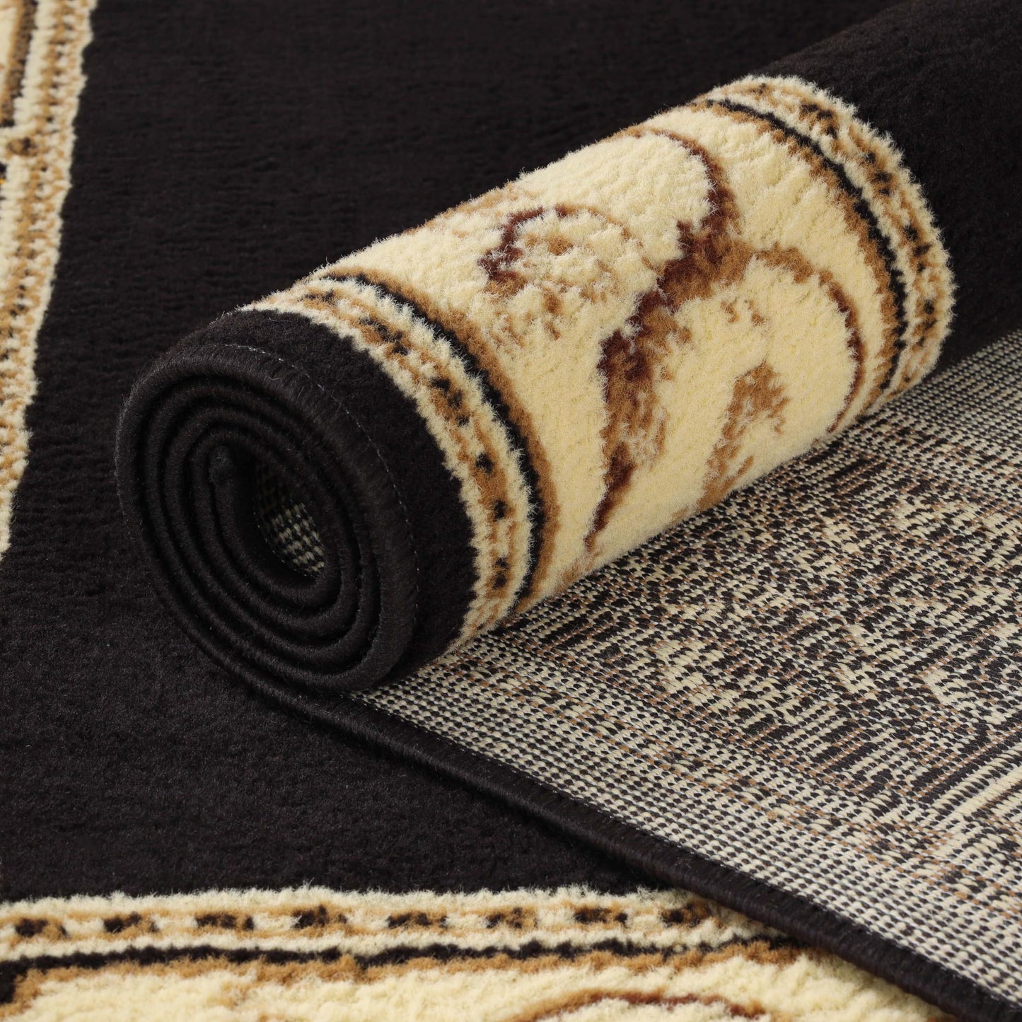 Superior Elegant Medallion Collection 8' x 10' Area Rug, Attractive Rug with Jute Backing, Durable and Beautiful Woven Structure, Floral Medallion Rug with Broad Border - Coffee