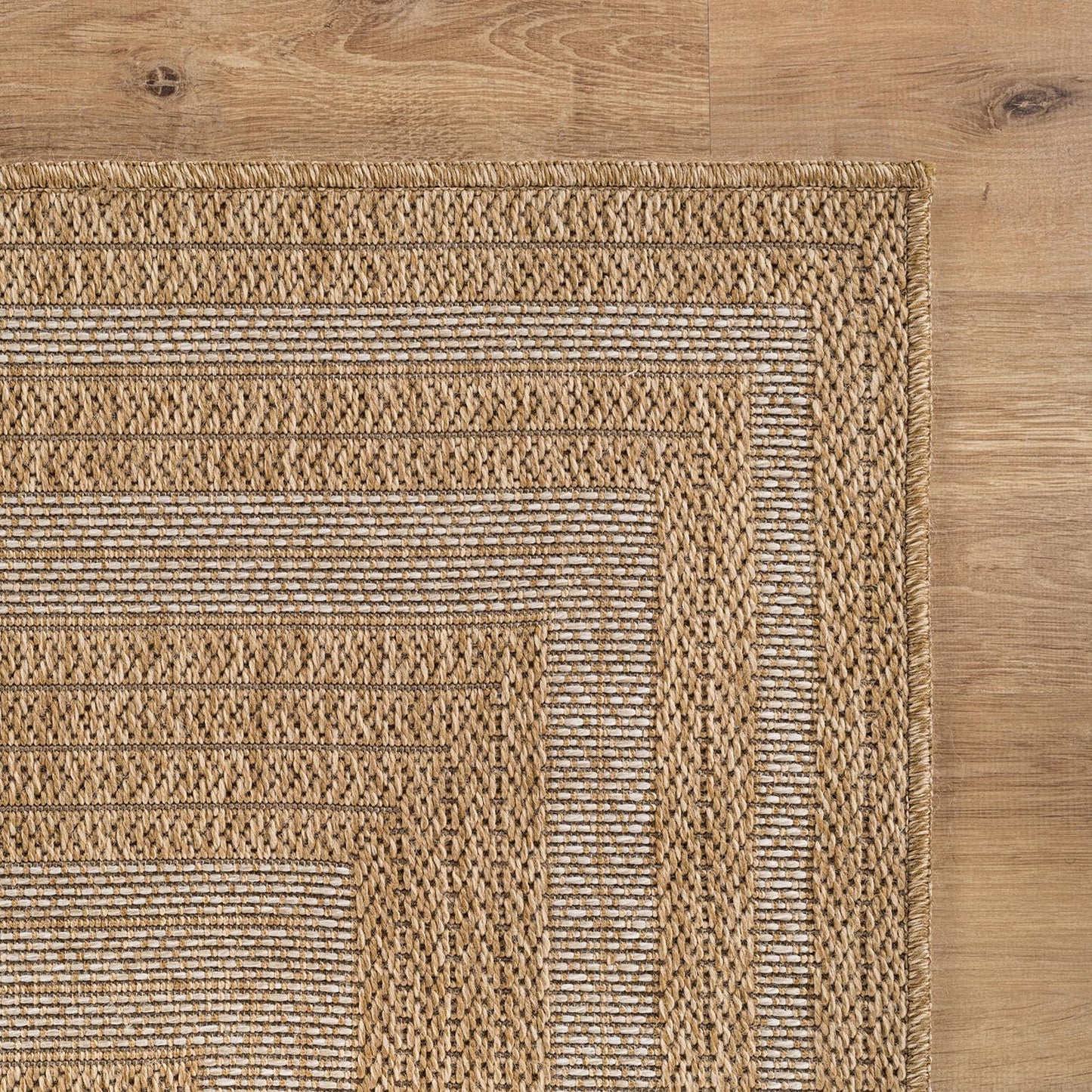 Beverly Rug Easy Jute Framed Border Rug 10x14 Washable Large Indoor Outdoor Area Rugs for Living Dining Room Patio Office Stain Resistant Non Shedding Casual Indoor Outside Carpet 10 x 14 Natural