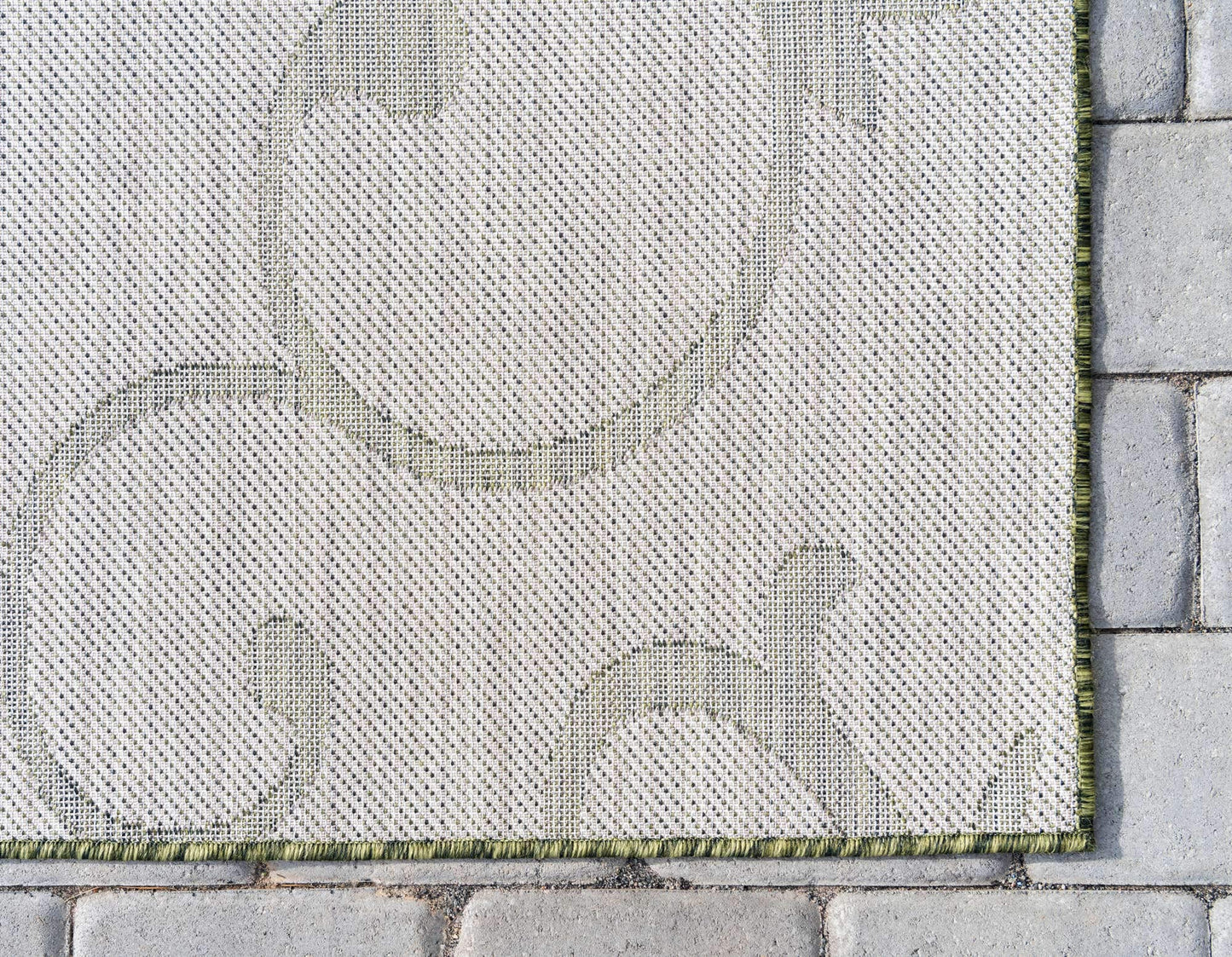 Unique Loom Outdoor Botanical Collection Area Rug - Curl (4' x 6' Rectangle Green/Ivory)