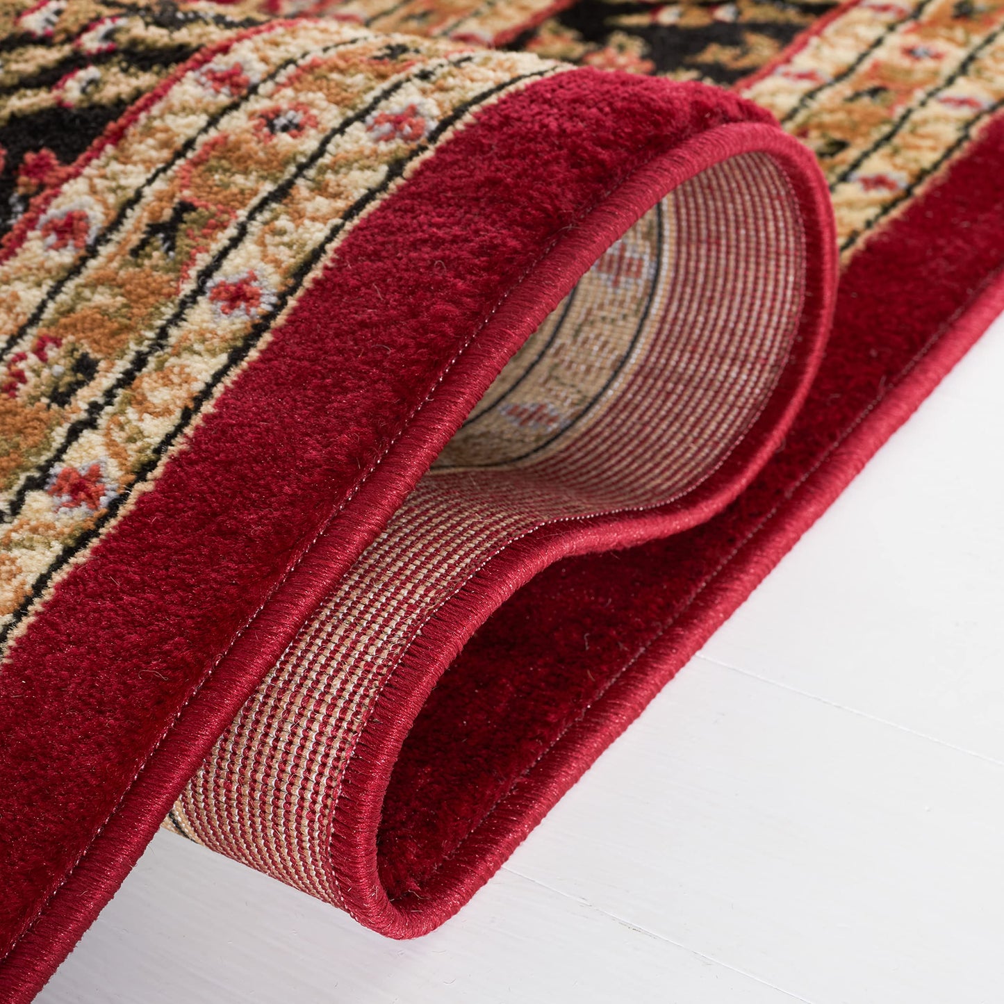 SAFAVIEH Area Rug 4x6 - Lyndhurst Collection - Red & Black, Traditional Oriental Design, Non-Shedding & Easy to Clean, Ideal for Living Room, Bedroom, Dining Space (LNH331B)