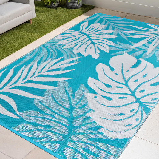 YONILE Outdoor Patio Rug, 5x8 ft Waterproof Reversible Large Area Rugs Plastic Straw Mats for RV, for RV, Picnic, Backyard, Deck, Balcony, Porch, Beach