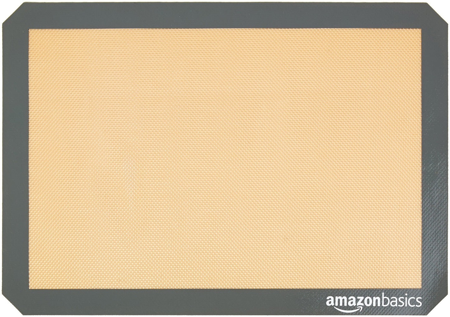 Amazon Basics Silicone Rectangular Baking Mat, Non-Stick, Reusable, Dishwasher Safe, Food Safe, Heat Resistant, 16.5" x 11.6", Beige/Gray, 2-Pack