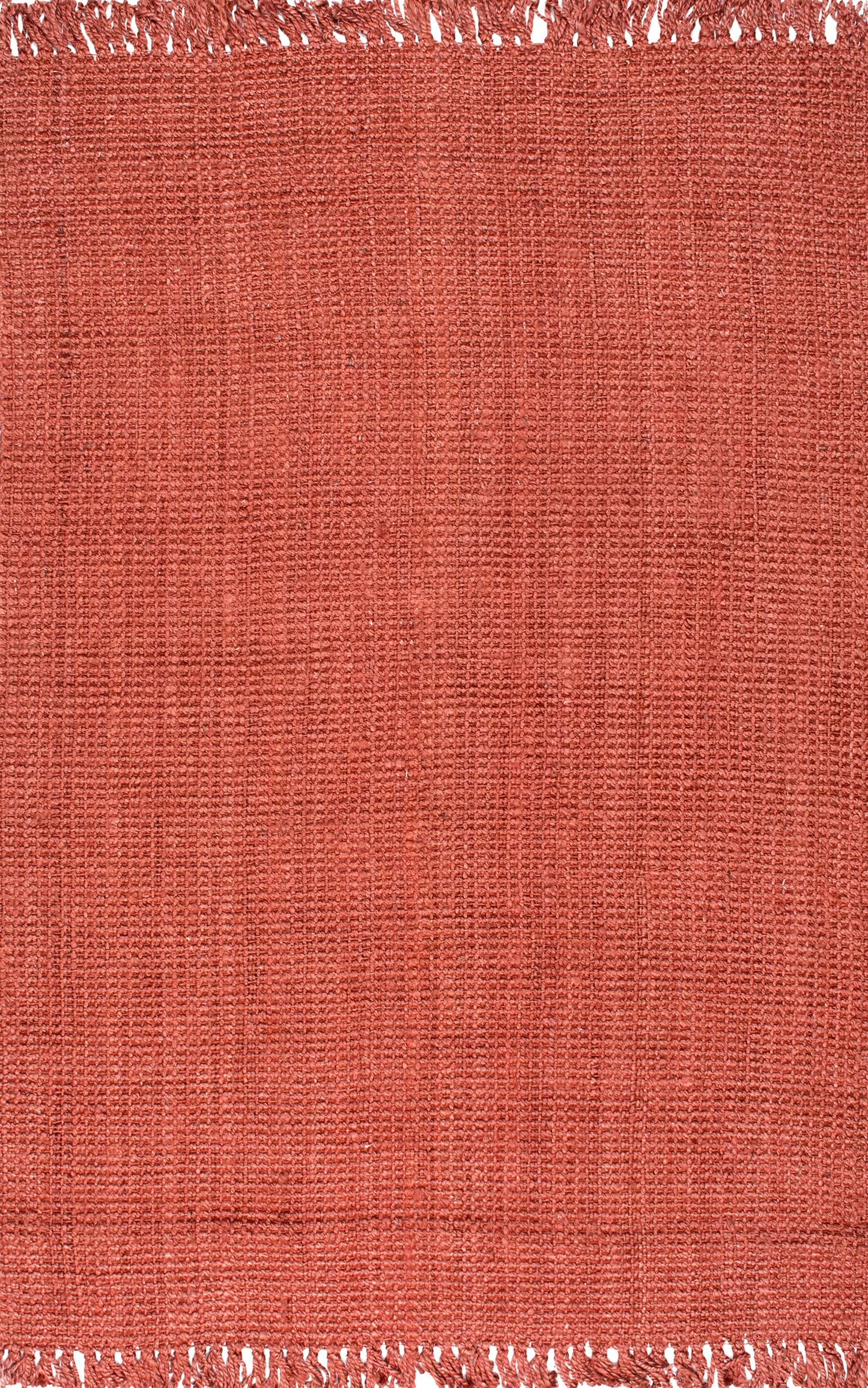 nuLOOM 5x8 Daniela Jute Tassel Hand Woven Area Rug, Brick, Solid Chunky Farmhouse Design, Natural Fiber, For Bedroom, Dining Room, Living Room, Hallway, Office, Entryway
