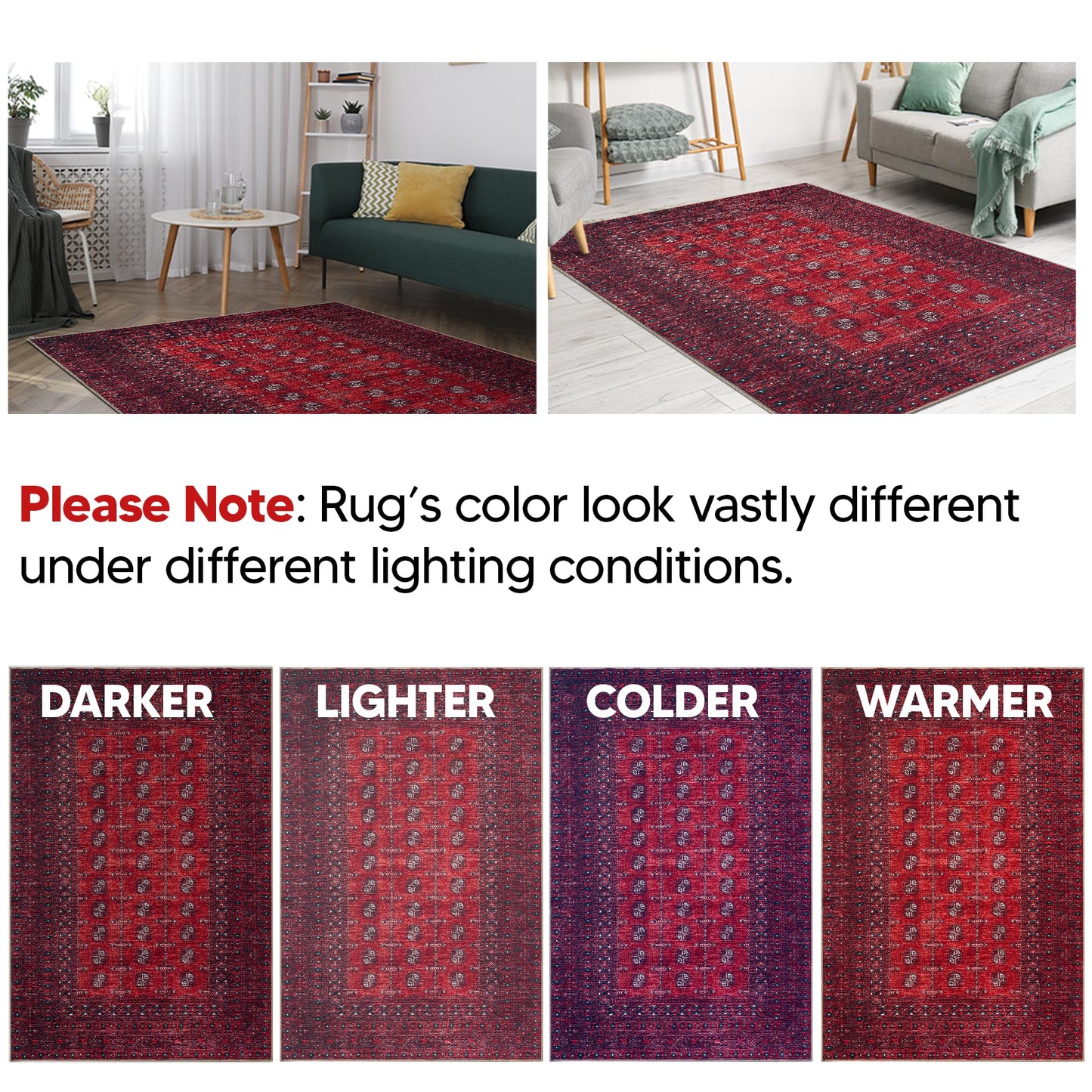 Keen Home Design 2x3 Rug - Machine Washable Entry Rug with Non-Slip Backing, Ideal for Enteryway, Kitchen, Bathroom, Laundry Room - Vintage, Easy Clean, Durable, Low Pile Rug - (2' x 3')