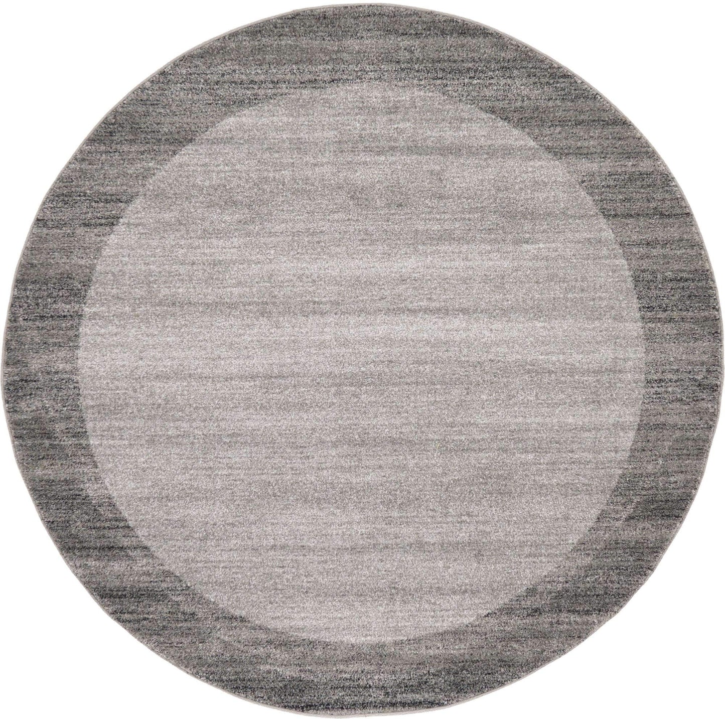 Unique Loom Del Mar Collection Area Rug - Abigail (6' 1" Round, Light Gray/ Black)
