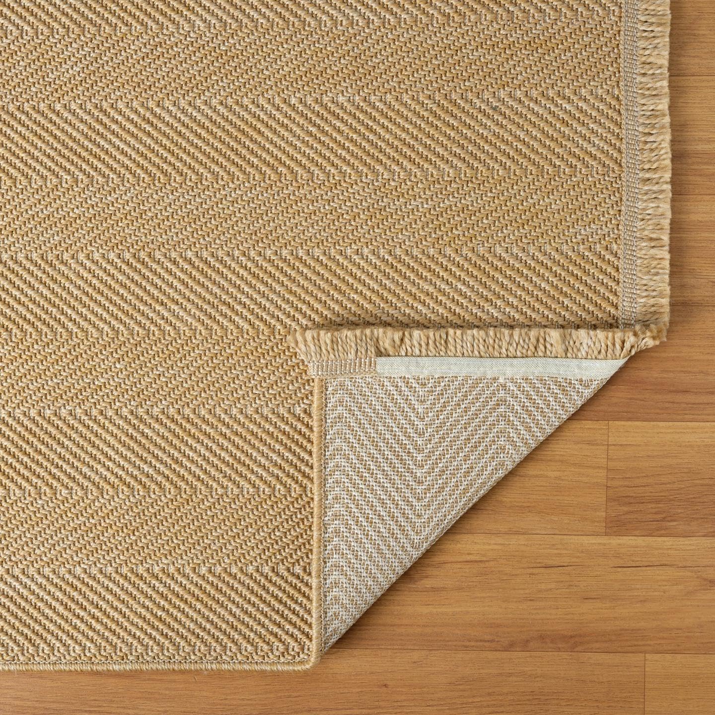 LUXE WEAVERS Modern Zig Zag Textured Jute 5x7 Area Rug, Neutral Carpet