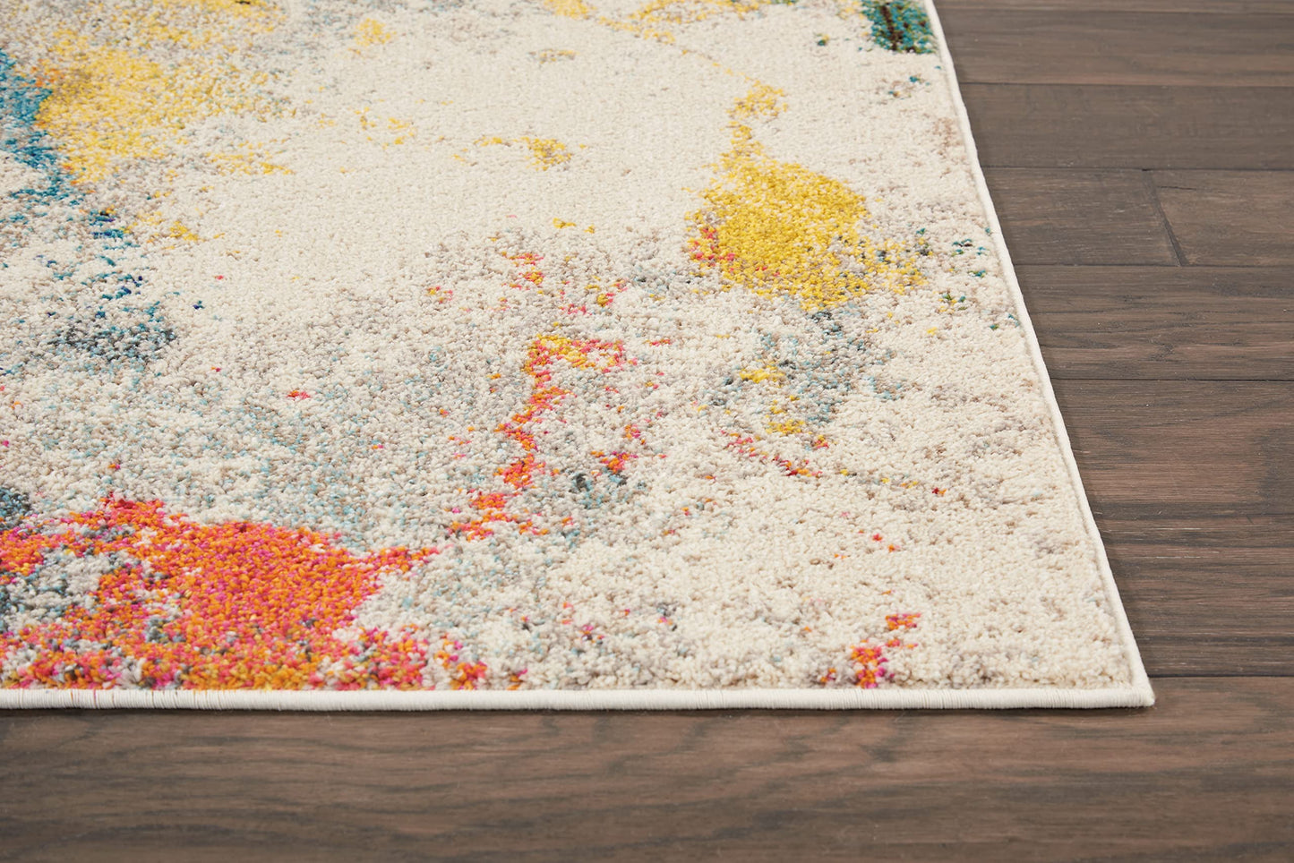 Nourison Home Celestial Modern Ivory/Multicolor 5'3" x 7'3" Area Rug, Easy Cleaning, Non Shedding, Bed Room, Living Room, Dining Room, Kitchen (5x7)