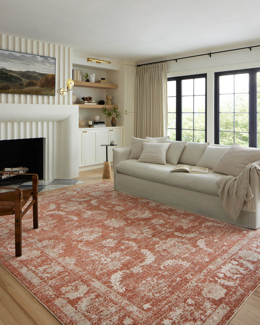 Loloi Odette Collection ODT-03 Rust/Ivory 5'-3" x 7'-9" Area Rug