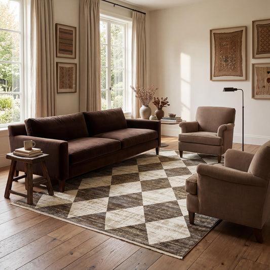 Nuloom Fringed Performance Meline Beige/Blue/Ivory, 5' x 7'10", Checkered, Soft and Cozy, High Traffic, Stain Resistant, Easy Clean, Durable Area Rug for Bedroom, Living Room, Dining, Den, Foyer