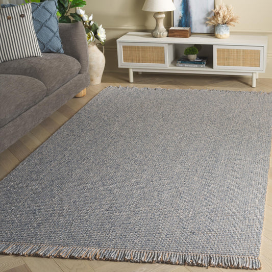 SAFAVIEH Natural Fiber Collection Area Rug - 5' x 8', Navy, Handmade Jute & Wool, Ideal for the Living Room, Dining, Bedroom (NF842N)