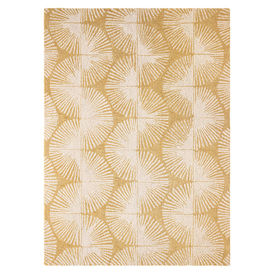 Nicole Miller New York Kendall Fluted Geo Handcrafted Area Rug, 100% Wool Rug, Gold, 8'x10'