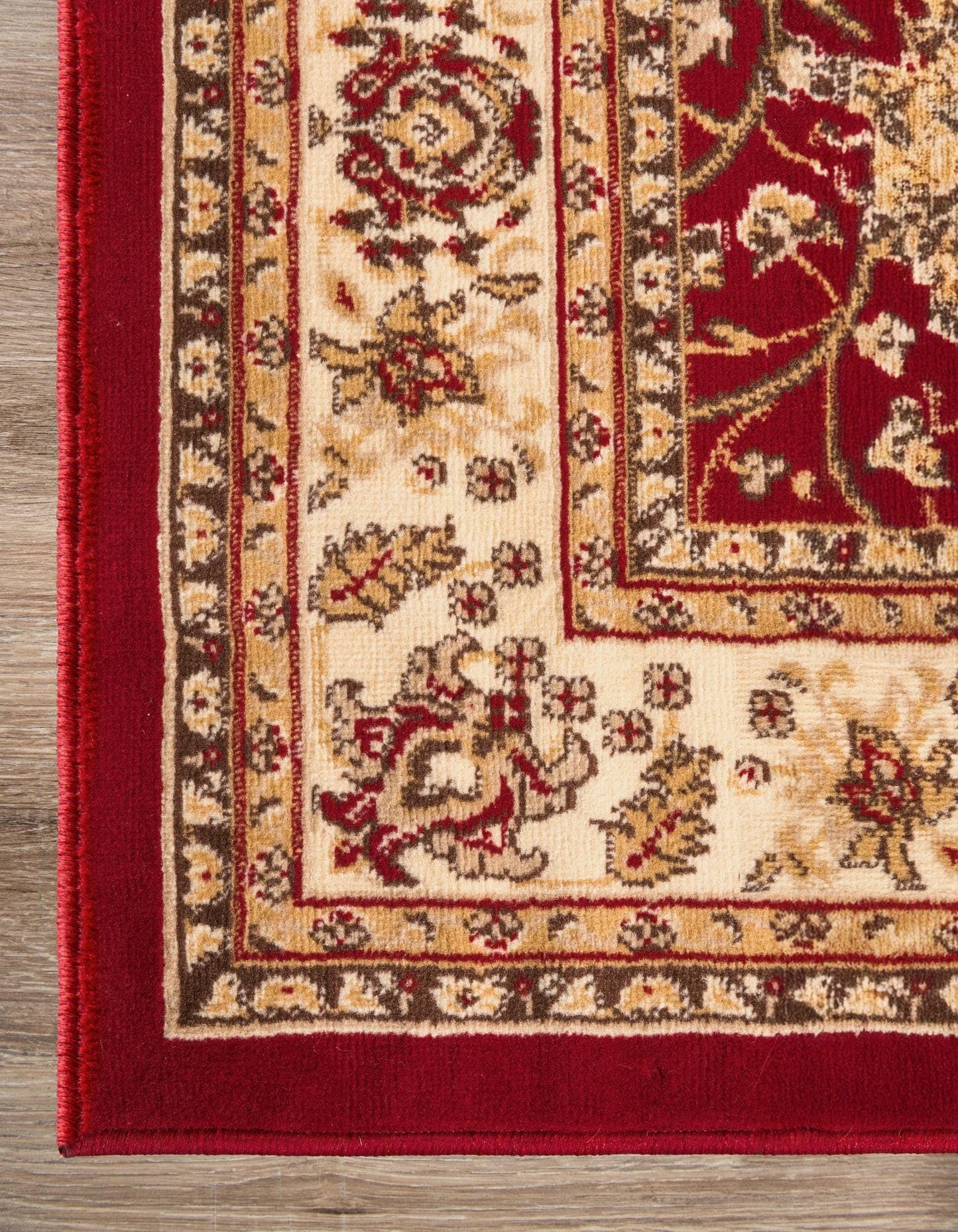 Rugs.com - Yasmin Rug – 8 Ft Square Burgundy Traditional Area Rug – Stain-Resistant, Easy-Clean, Perfect for Living Rooms and Dining Areas