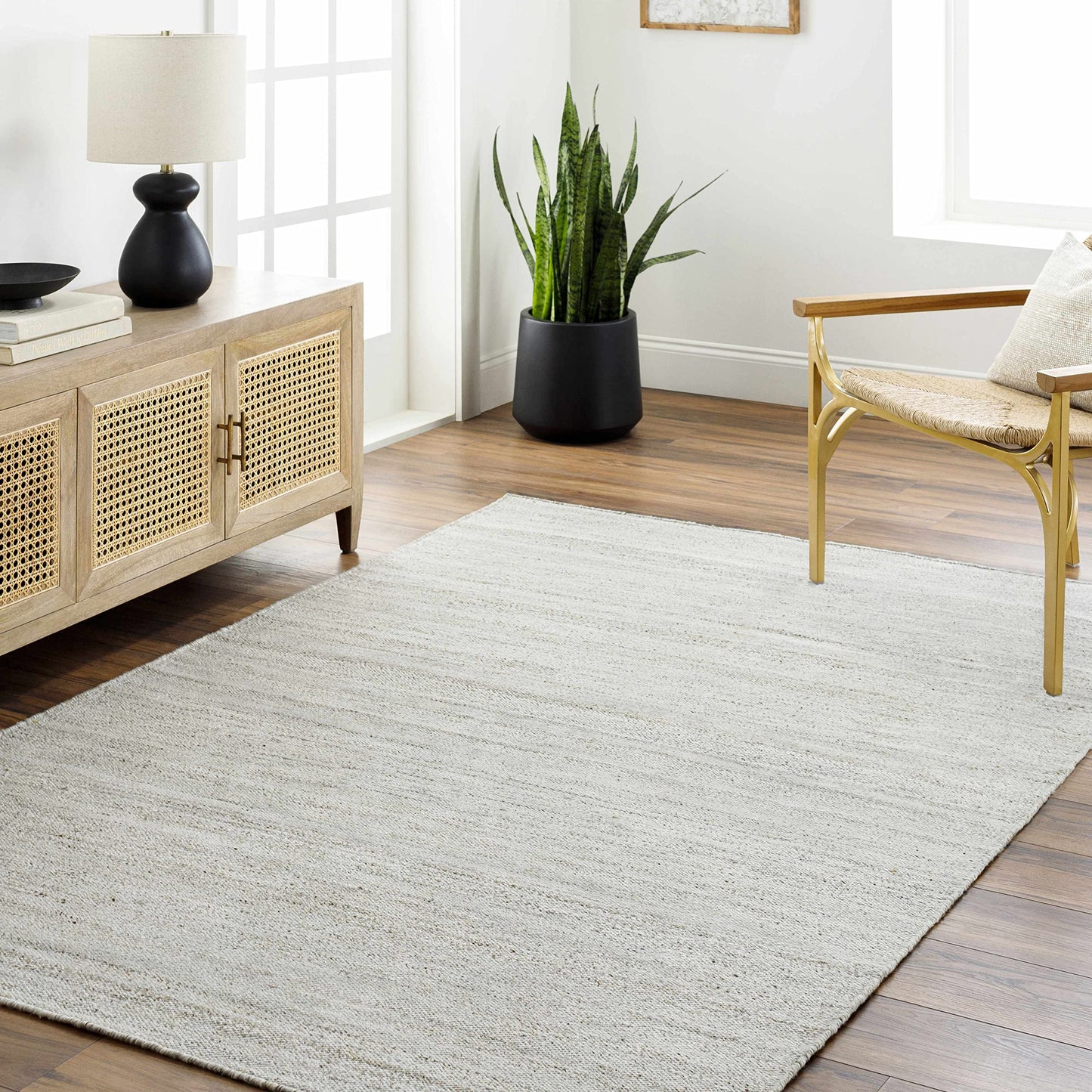 Hauteloom Amrit Recycled Material Living Room, Bedroom Area Rug - Contemporary - Light Gray, Cloud Gray, Multi Brown - 2' x 3'