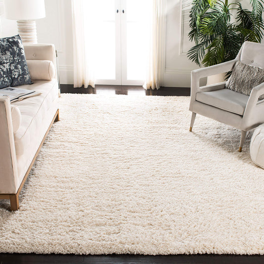 SAFAVIEH Fontana Shag Collection Area Rug - 10' x 14', Ivory, Solid Design, Non-Shedding & Easy Care, 2-inch Thick Ideal for High Traffic Areas in Living Room, Bedroom (FNT800A)