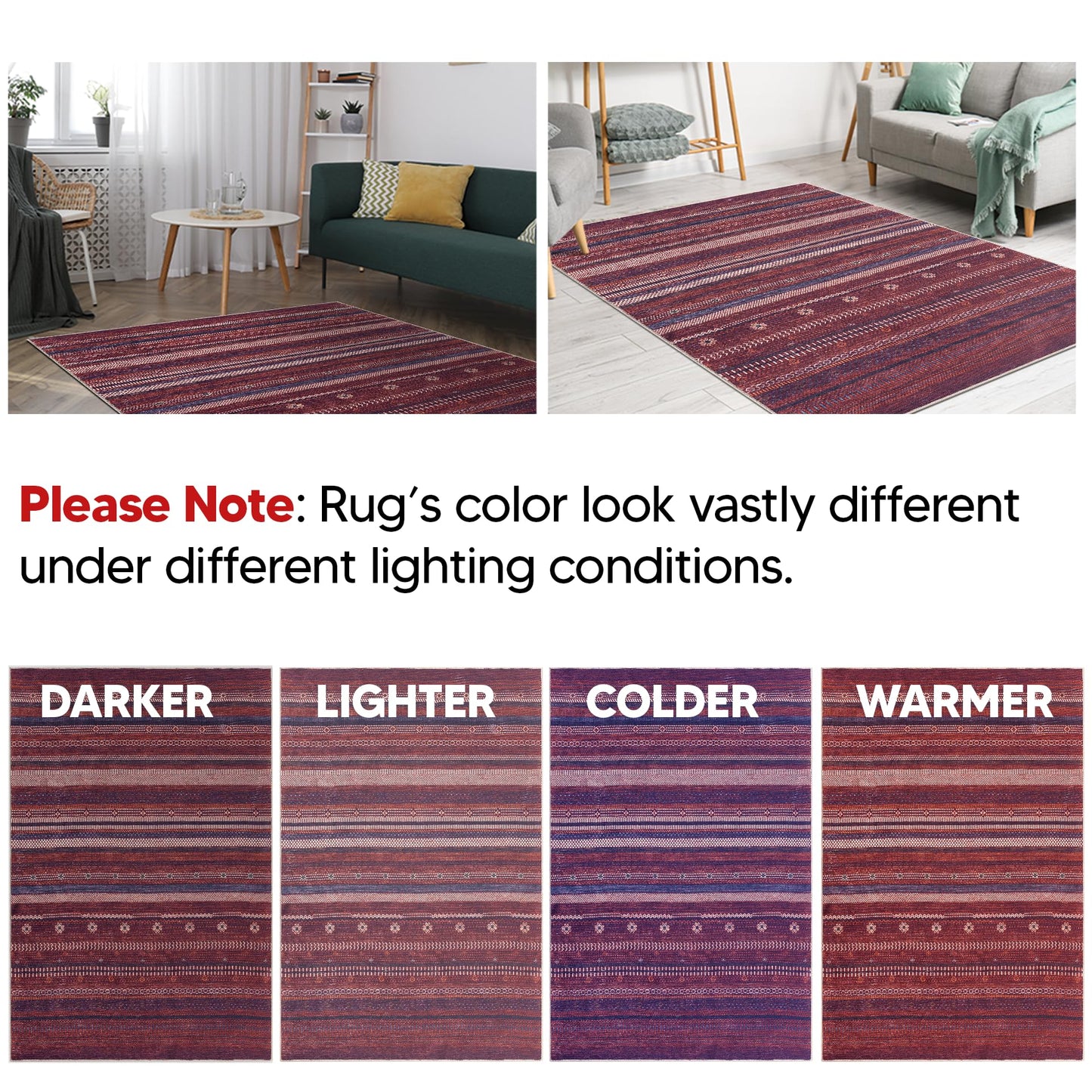 Keen Home Design 3x5 Rug - Machine Washable Entry Rug with Non-Slip Backing, Ideal for Enteryway, Kitchen, Bathroom, Laundry Room - Vintage, Easy Clean, Durable, Low Pile Rug - (3' x 5')