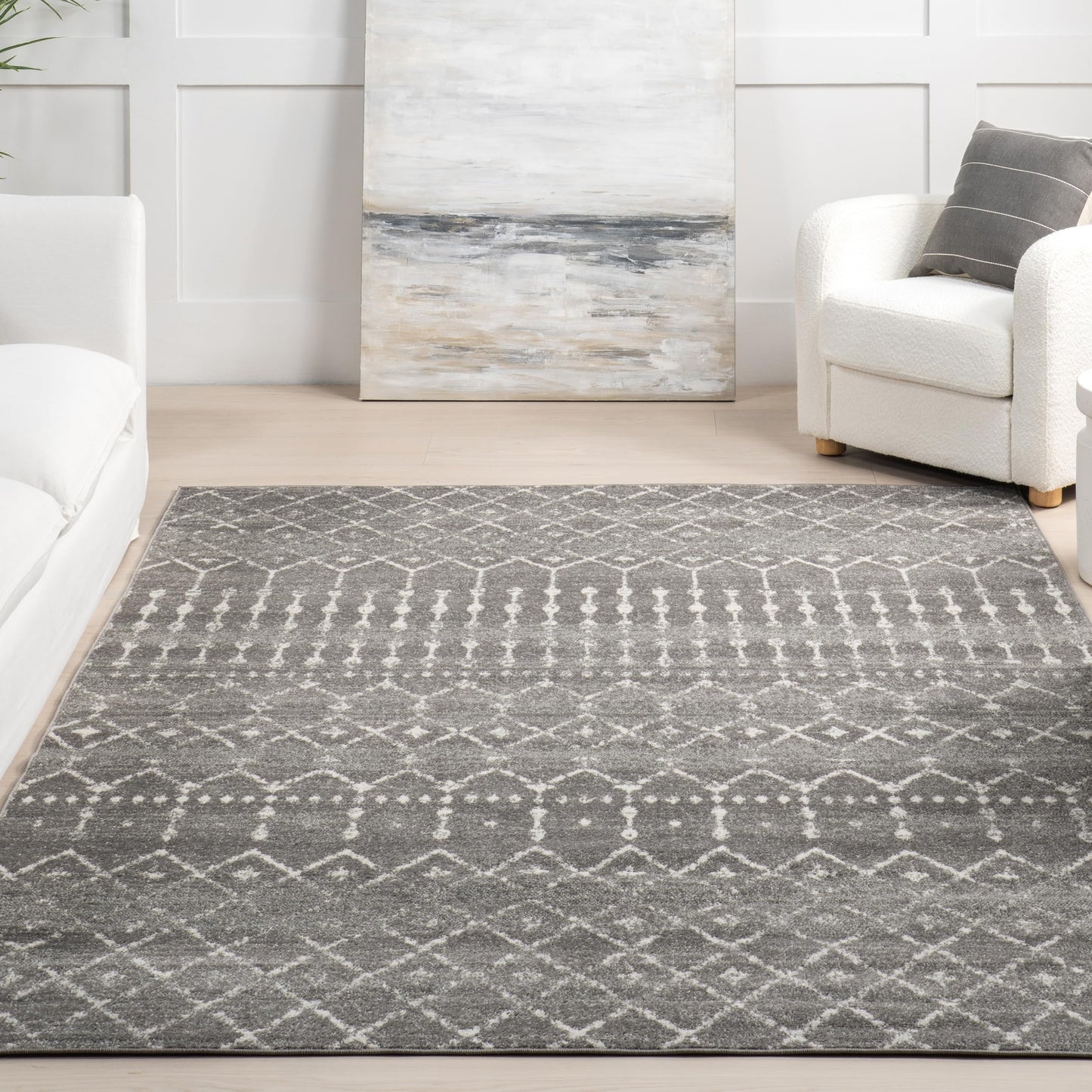 nuLOOM Oval 3x5 Moroccan Blythe Area Rug, Dark Grey, Faded Bohemian Design, Stain Resistant, For Bedroom, Dining Room, Living Room, Hallway, Office, Kitchen, Entryway