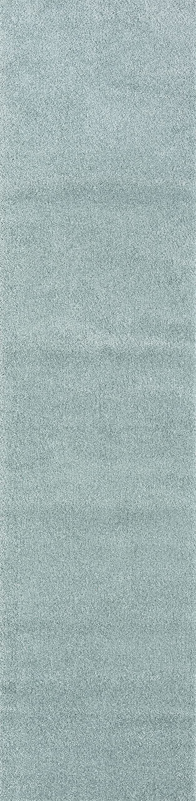 JONATHAN Y Haze Solid Low-Pile Aqua Blue Runner Rug 2x10, Coastal,Bohemian,Minimalist,Classic, Easy-Cleaning for Living Room,Bedroom,Kitchen,Pet Friendly,Non-Shedding (SEU100S-210)