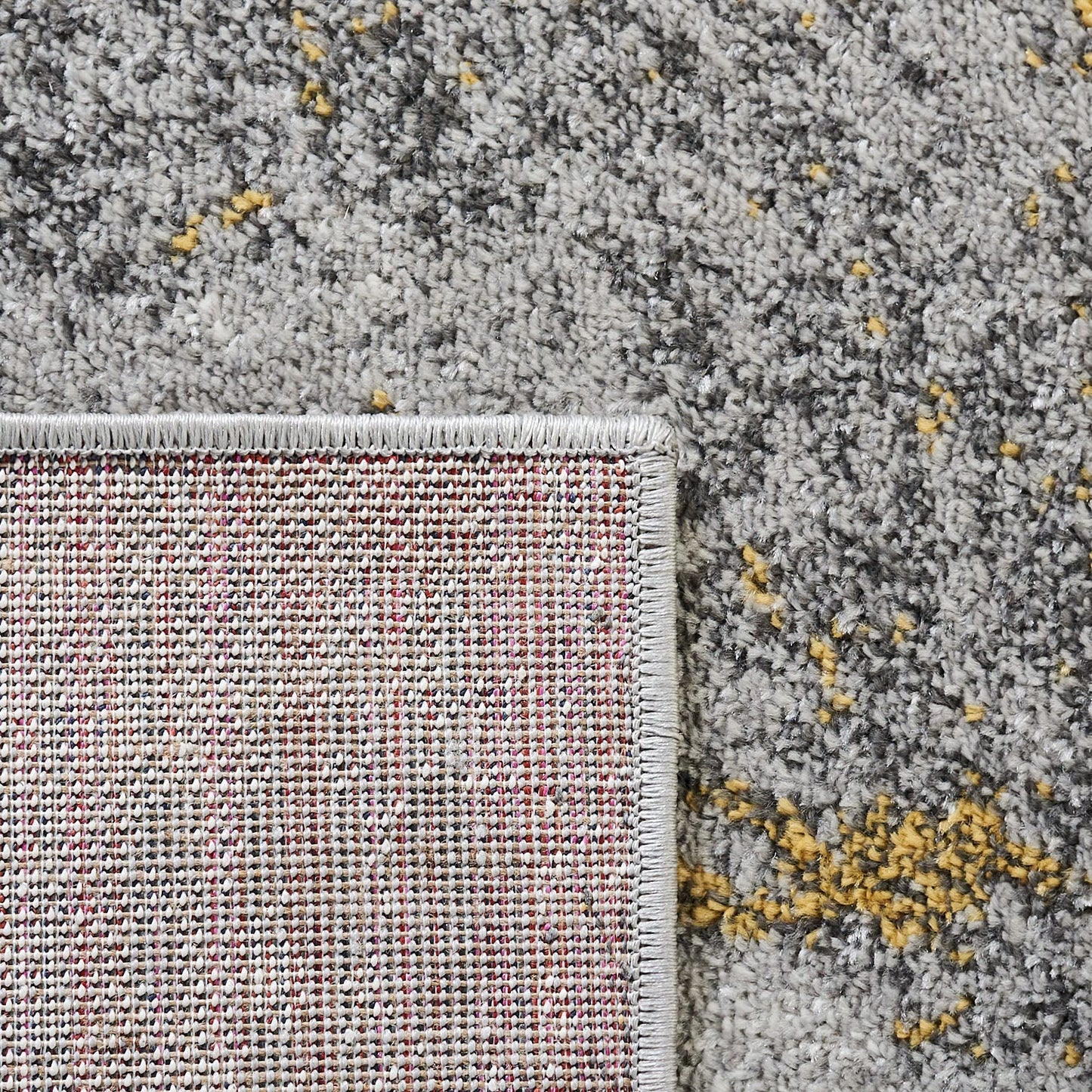 SAFAVIEH Adirondack Collection Area Rug - 10' Square, Grey & Yellow, Modern Abstract Design, Non-Shedding & Easy Care, Ideal for High Traffic Areas in Living Room, Bedroom (ADR134H)
